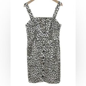 Thread and Supply leopard print denim overall dress size medium